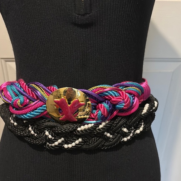 Bundle 2-Colorful Braided Women's Belt - Picture 1 of 4
